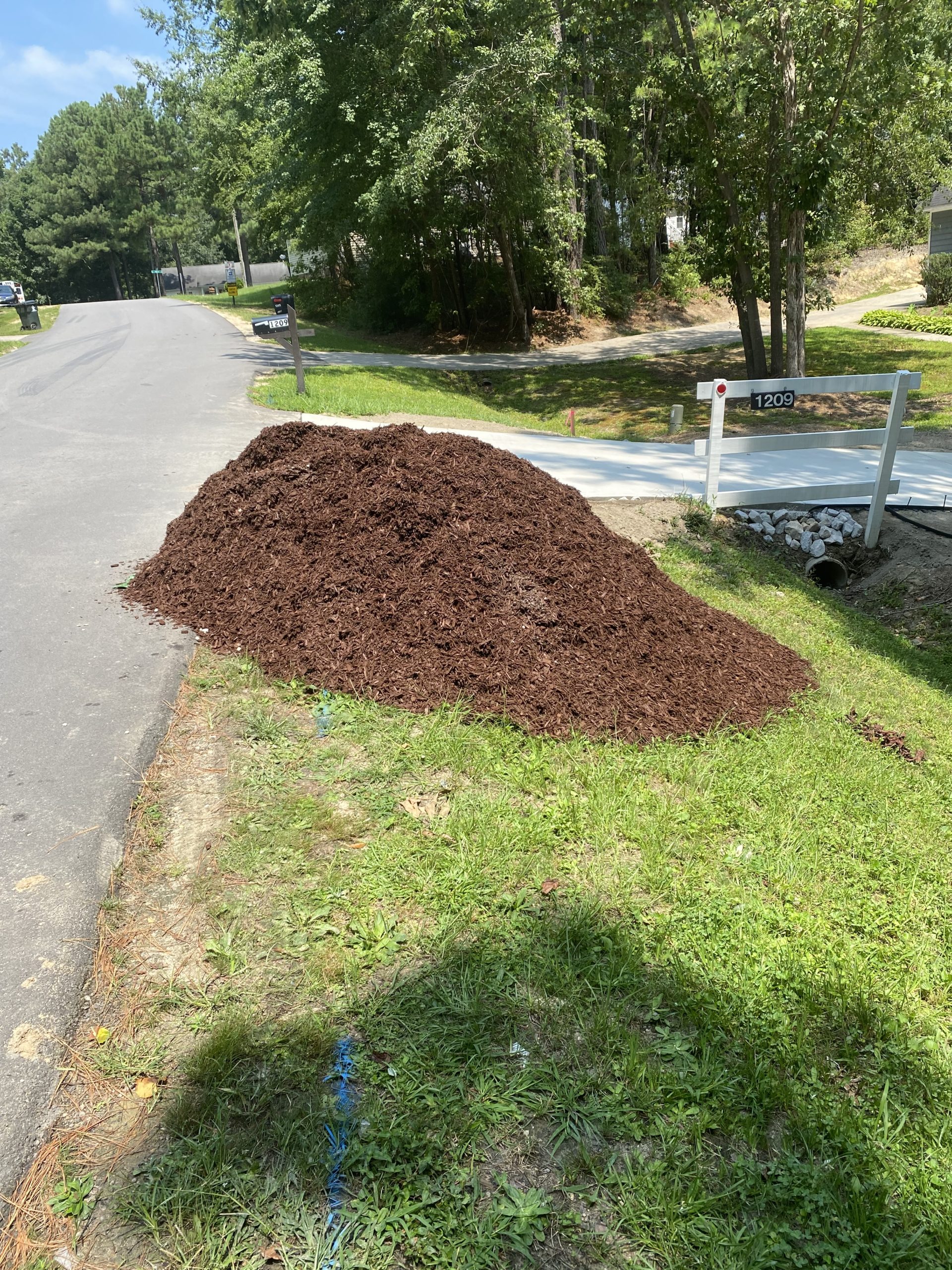 Mulch Delivery on roadside